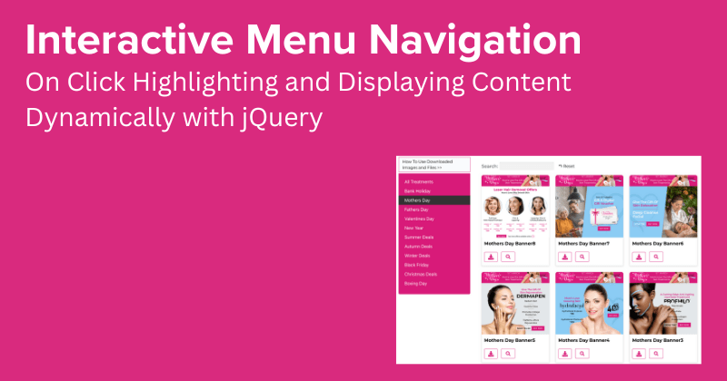 Interactive Menu Navigation: Highlighting and Displaying Content ...